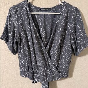 Abercrombie & Fitch Navy Polka Dot Blouse